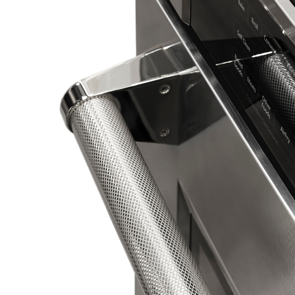 ZLINE Autograph Edition 30 in. Professional True Convection Double Wall Oven with Air Fry and Self Clean in Stainless Steel with Polished Nickel Helix Handles (WADZ-30-KPN)