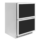 ZLINE 24 in. Touchstone 168 Can Outdoor-Rated Dual Refrigerator Drawer with Panel-Ready Doors (RDSPO-24)
