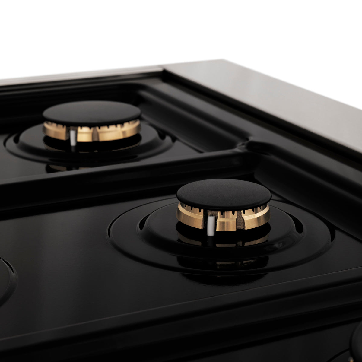 ZLINE Autograph Edition 36 in. 4.6 cu. ft. Legacy Dual Fuel Range with 6 Burner Gas Cooktop and Electric Convection Oven in Stainless Steel with White Matte Door and Matte Black Accents (RAZ-WM-36-MB)