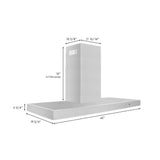 ZLINE 42" Convertible Vent Wall Mount Range Hood in Stainless Steel (KE-42)