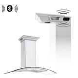 48" ZLINE CrownSound™Ducted Vent Wall Mount Range Hood in Stainless Steel with Built-in Bluetooth Speakers (KN4CRN-BT-48)