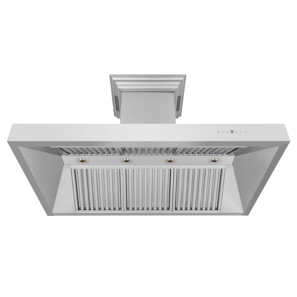 54" ZLINE CrownSound™Ducted Vent Professional Wall Mount Range Hood in Stainless Steel with Built-in Bluetooth Speakers (697CRN-BT-54)