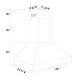 ZLINE 30" Professional Convertible Vent Wall Mount Range Hood in Stainless Steel (597-30)