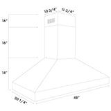 ZLINE 48" Professional Convertible Vent Wall Mount Range Hood in Stainless Steel (597-48)