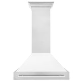 ZLINE 36" Fingerprint Resistant Stainless Steel Range Hood with White Matte Shell (8654SNX-WM36)