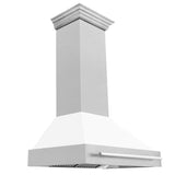 ZLINE 36" Fingerprint Resistant Stainless Steel Range Hood with White Matte Shell (8654SNX-WM36)
