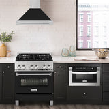 ZLINE 30 in. Convertible Fingerprint Resistant DuraSnow® Stainless Steel Range Hood with Black Matte Shell and Stainless Steel Handle (KB4SNX-BLM-30)