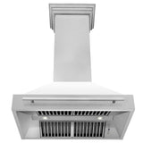 ZLINE 36" Fingerprint Resistant Stainless Steel Range Hood with White Matte Shell (8654SNX-WM36)