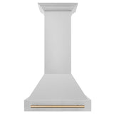 ZLINE Autograph Edition 30" Stainless Steel Range Hood with Stainless Steel Shell and Champagne Bronze Handle (8654STZ-30-CB)