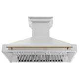 ZLINE Autograph Edition 48" Stainless Steel Range Hood with Stainless Steel Shell and Champagne Bronze Handle (8654STZ-48-CB)