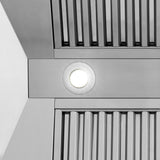 ZLINE Autograph Edition 36" Stainless Steel Range Hood with White Matte Shell and Polished Gold Handle (8654STZ-WM36-G)