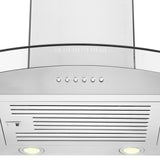 ZLINE 36” Alpine Series Convertible Wall Mount Range Hood in Stainless Steel with Remote Control, LED lighting, and Dishwasher-Safe Baffle Filters (ALP70WL-36)