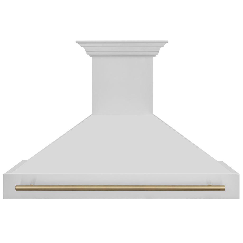 ZLINE Autograph Edition 48" Stainless Steel Range Hood with Stainless Steel Shell and Champagne Bronze Handle (8654STZ-48-CB)