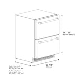 ZLINE 24 in. Touchstone 168 Can Outdoor-Rated Dual Refrigerator Drawer with White Matte Doors (RDSO-WM-24)