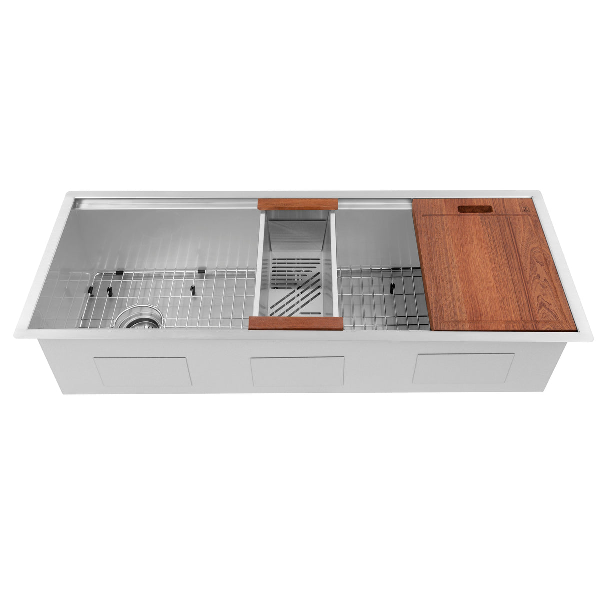 ZLINE 33 in. Garmisch Undermount Single Bowl Stainless Steel Kitchen Sink with Bottom Grid and Accessories (SLS-43)