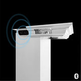 48" ZLINE CrownSound™Ducted Vent Professional Wall Mount Range Hood in Stainless Steel with Built-in Bluetooth Speakers (697CRN-BT-48)