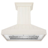 ZLINE 36" Ducted Vent Wooden Convertible Vent Wall Mount Range Hood in Cottage White (KPTT-36)