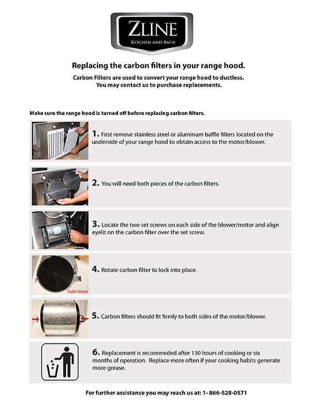 ZLINE 1 Set of 2 Charcoal Filters for Range Hoods with Recirculating Option (CF1)