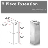ZLINE 2-36 in. Chimney Extensions for 10 ft. to 12 ft. Ceilings (2PCEXT-GL14i)