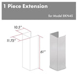 ZLINE 61 in. Satin Stainless Steel Chimney Extension for Ceilings up to 12.5 ft. (8KN4S-E)