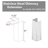 ZLINE 61 in. Satin Stainless Steel Extended Chimney and Crown (655-4SSSS-30-304-E)
