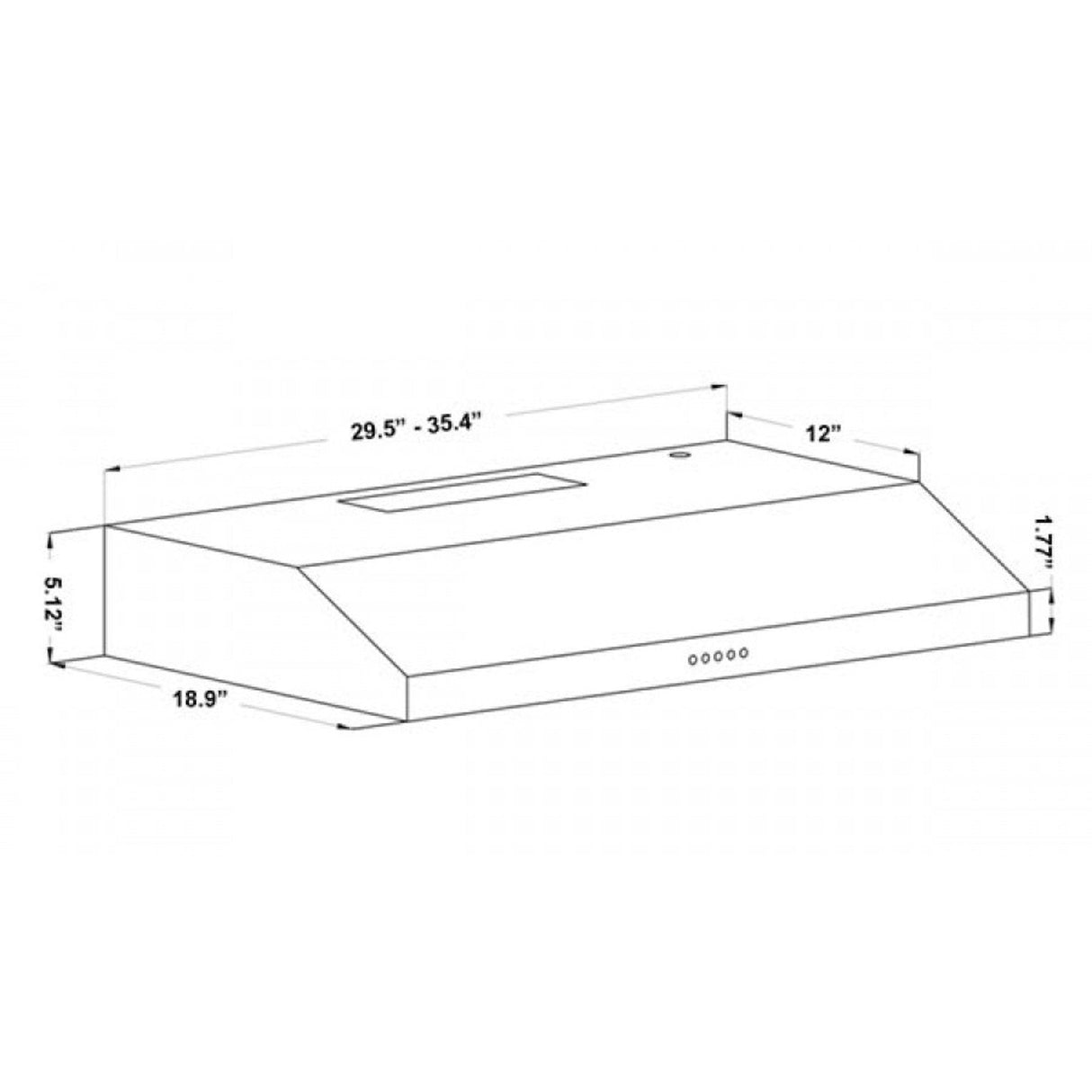 ZLINE 30 inch 280 CFM Ducted Under Cabinet Range Hood in Stainless Steel - Hardwired Power (615-30)