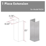 ZLINE 72 in. Satin Stainless Steel Extended Chimney and Crown (8654-E)