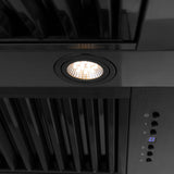 ZLINE 48" Black Stainless Steel Range Hood with Champagne Bronze Handle (BS655Z-48-CB)