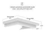 ZLINE Crown Molding Profile 4 for Wall Mount Range Hood (CM4-455/476/477/667/697)