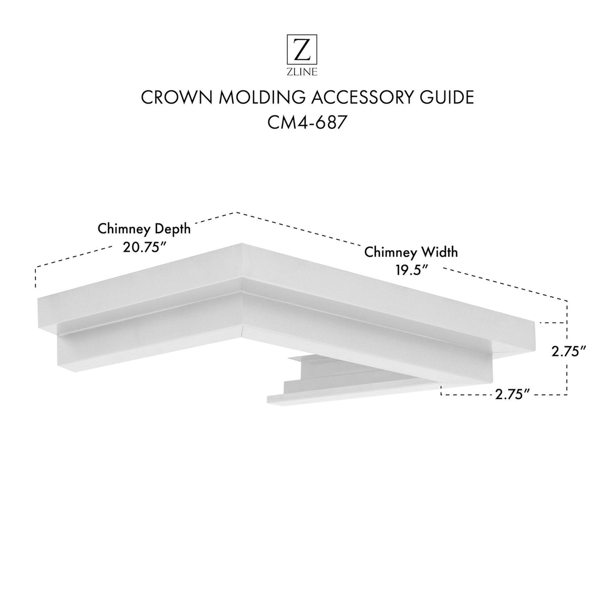 ZLINE Crown Molding Profile 4 for Wall Mount Range Hood (CM4-687)