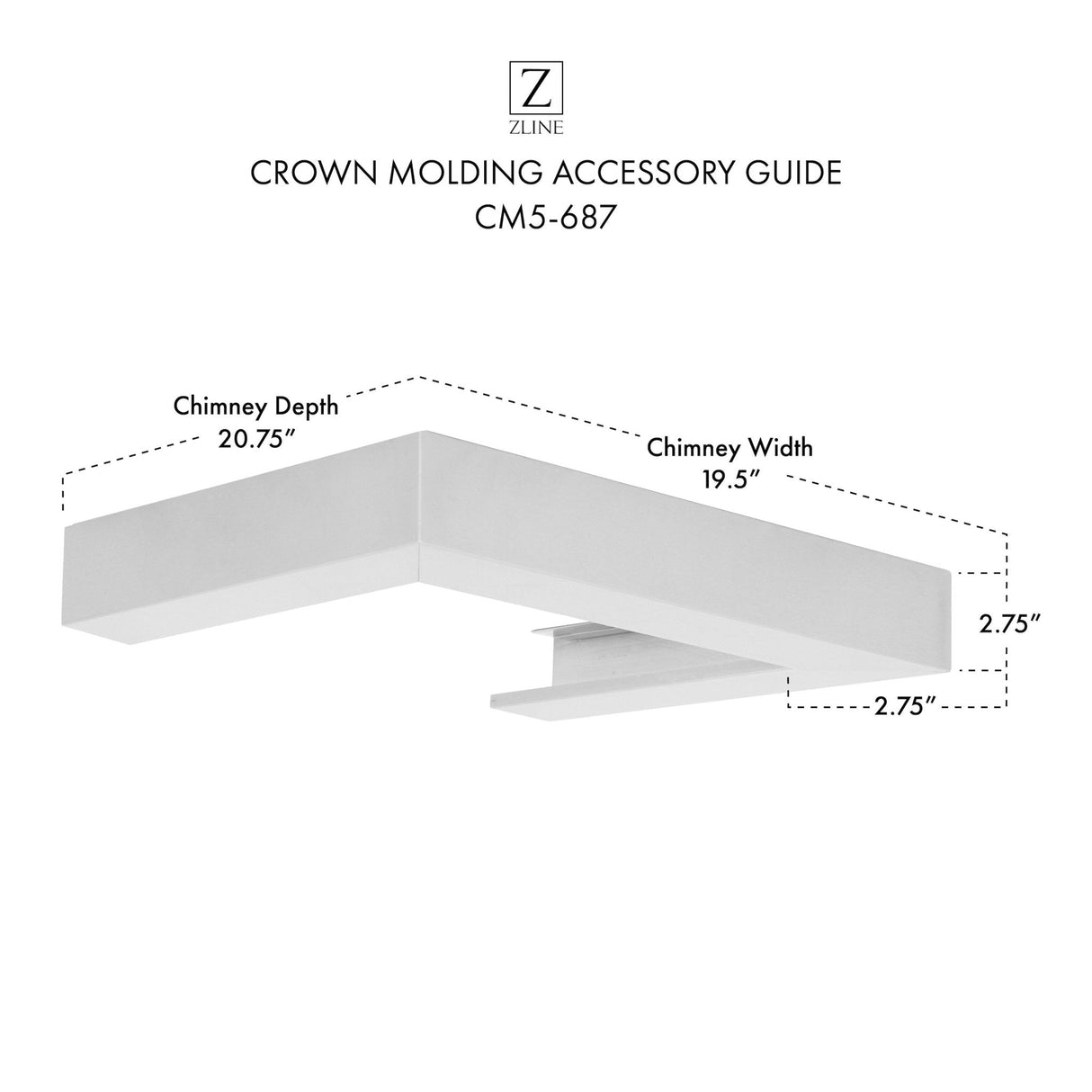ZLINE Crown Molding Profile 5 for Wall Mount Range Hood (CM5-687)