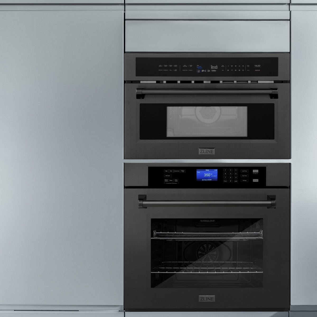 ZLINE 30” 1.6 cu ft. Built-in Convection Microwave Oven in Black Stainless Steel with Speed and Sensor Cooking (MWO-30-BS)