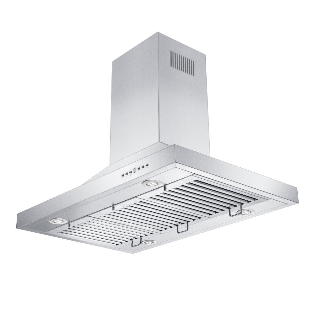 48 in. Ducted Island Mount Range Hood with Single Remote Blower in Stainless Steel (GL2i-RS-48-400)