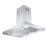 48 in. Ducted Island Mount Range Hood with Single Remote Blower in Stainless Steel (GL2i-RS-48-400)