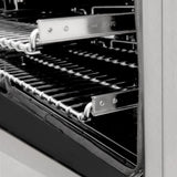 ZLINE 24 in. 2.8 cu. ft. Legacy Dual Fuel Range with Gas Cooktop and Electric Convection Oven in Satin Stainless Steel with 4 Brass Burners (RAS-SN-BR-24)