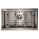 ZLINE 30 in. Garmisch Undermount Single Bowl Satin Stainless Steel Kitchen Sink with Bottom Grid and Accessories (SLS-30S)