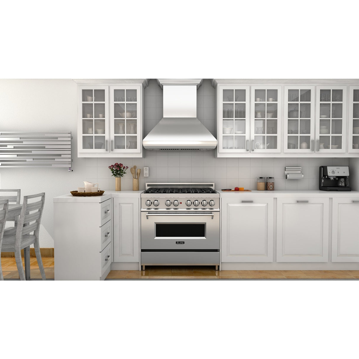 ZLINE 30" Professional Convertible Vent Wall Mount Range Hood in Stainless Steel with Crown Molding (587CRN-30)