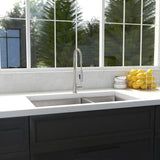 ZLINE 36 in. Chamonix Undermount Double Bowl Stainless Steel Kitchen Sink with Bottom Grid (SR60D-36)