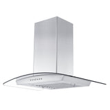 ZLINE 36" Convertible Vent Wall Mount Range Hood in Stainless Steel & Glass with Crown Molding (KZCRN-36)