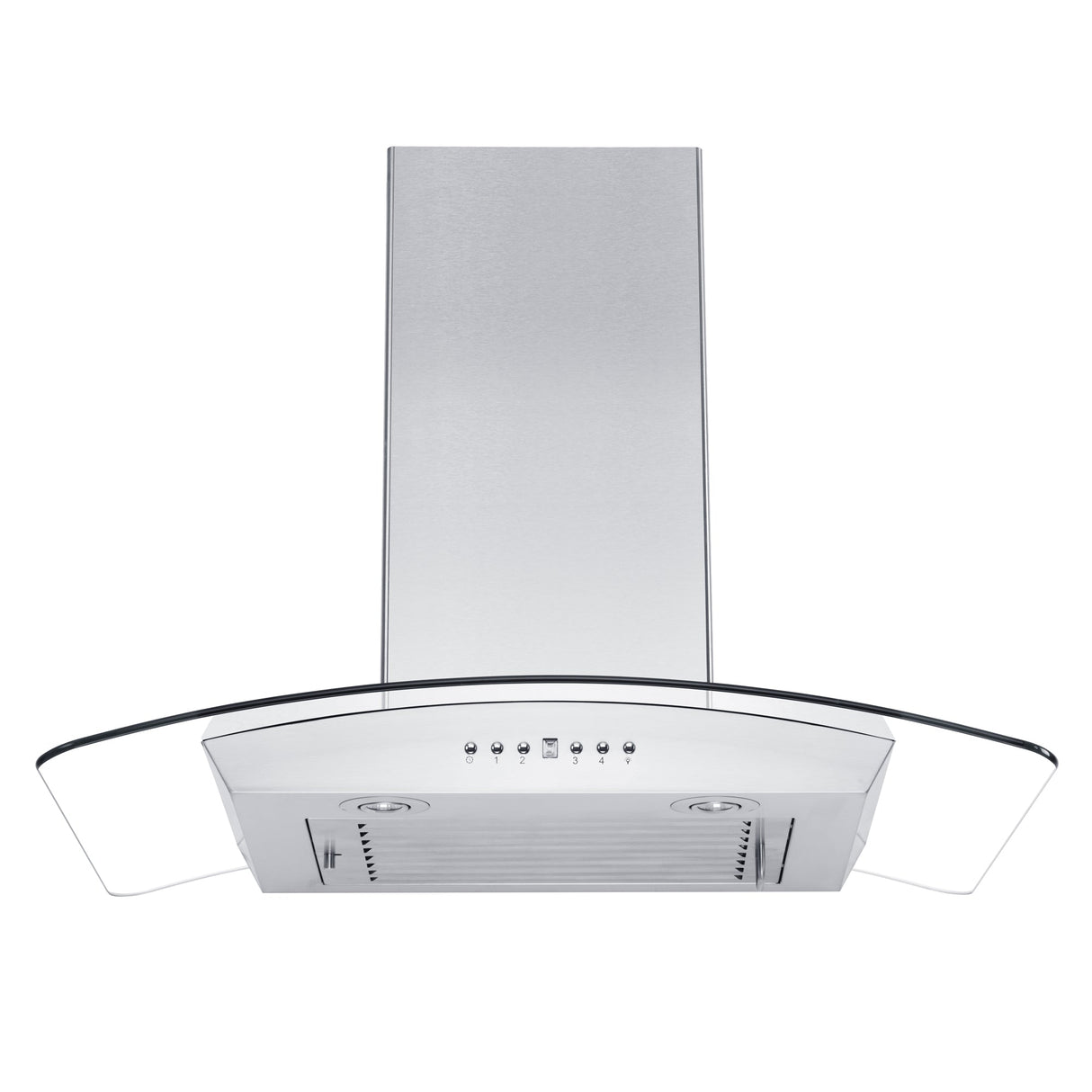 ZLINE 36" Convertible Vent Wall Mount Range Hood in Stainless Steel & Glass with Crown Molding (KZCRN-36)