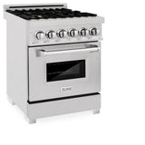 ZLINE 24 in. 2.8 cu. ft. Legacy Dual Fuel Range with Gas Cooktop and Electric Convection Oven in Satin Stainless Steel with 4 Brass Burners (RAS-SN-BR-24)