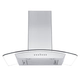 ZLINE 30" Convertible Vent Wall Mount Range Hood in Stainless Steel & Glass with Crown Molding (KZCRN-30)