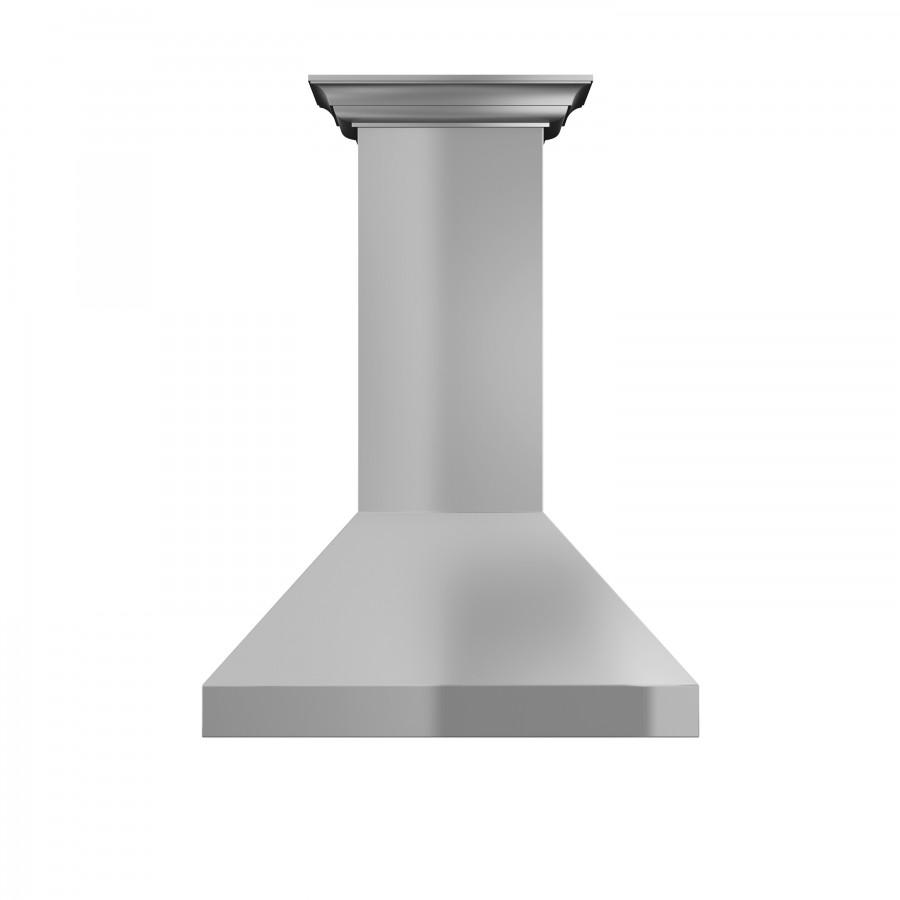 ZLINE 42" Professional Convertible Vent Wall Mount Range Hood in Stainless Steel with Crown Molding (597CRN-42)