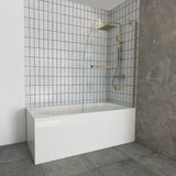 Ivanees 60 In. H x 45 In. W Hinged Frameless French Glass Bathtub Door