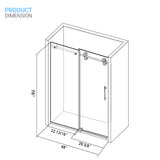 Ivanees Single Sliding Frameless Shower Door 8mm Clear Tempered Glass - Barn Door Style