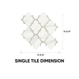 Mayfair High Gloss Volakas Grigio Arabesque Polished Glazed Porcelain Mosaic