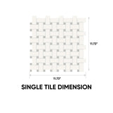 Soho Canvas White w/ Loft Grey Dot Matte Glazed Basketweave Mosaic Porcelain