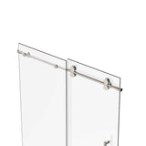 Ivanees Single Sliding Frameless Shower Door 8mm Clear Tempered Glass - Barn Door Style