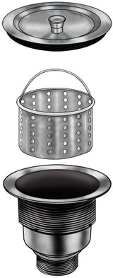 Ruvati Sink Basket Strainer - Stainless Steel