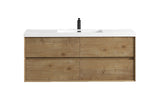 Luxury Kingdom Floating / Wall Mounted Bathroom Vanity With Acrylic Sink, Farmhouse Bath Vanity W/ Storage Cabinet